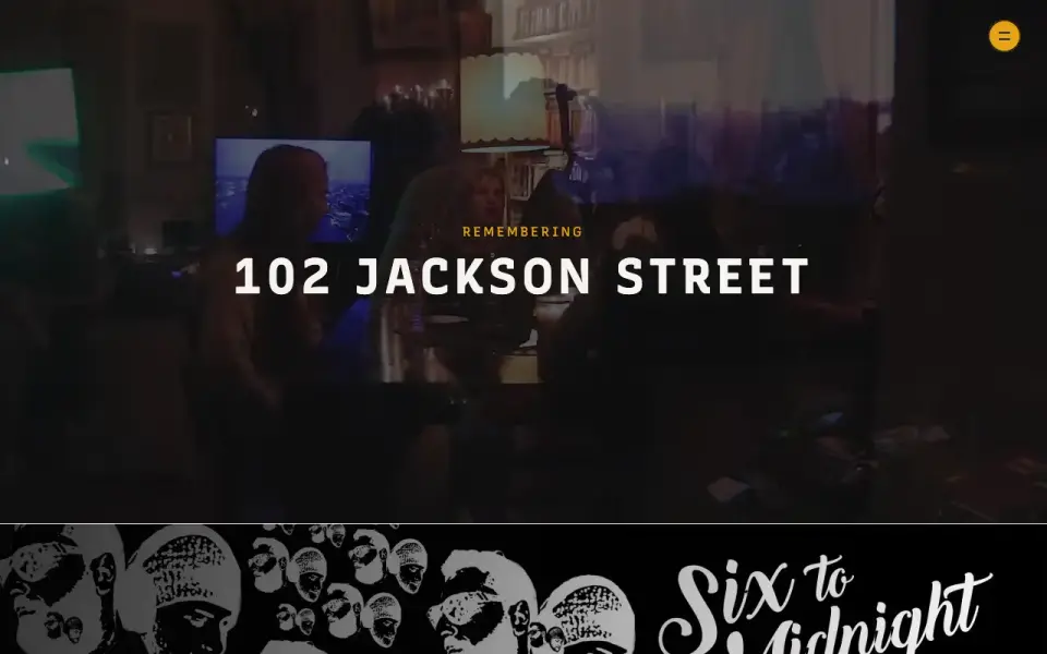threesam.com /benny page — 102 Jackson Street tribute with video hero