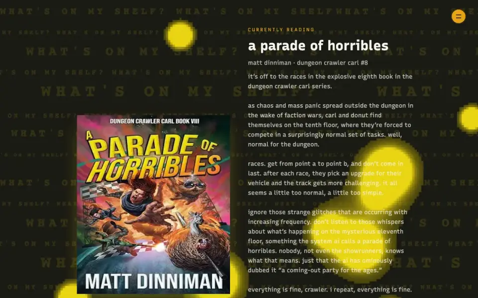 threesam.com /shelf page — book grid from Goodreads